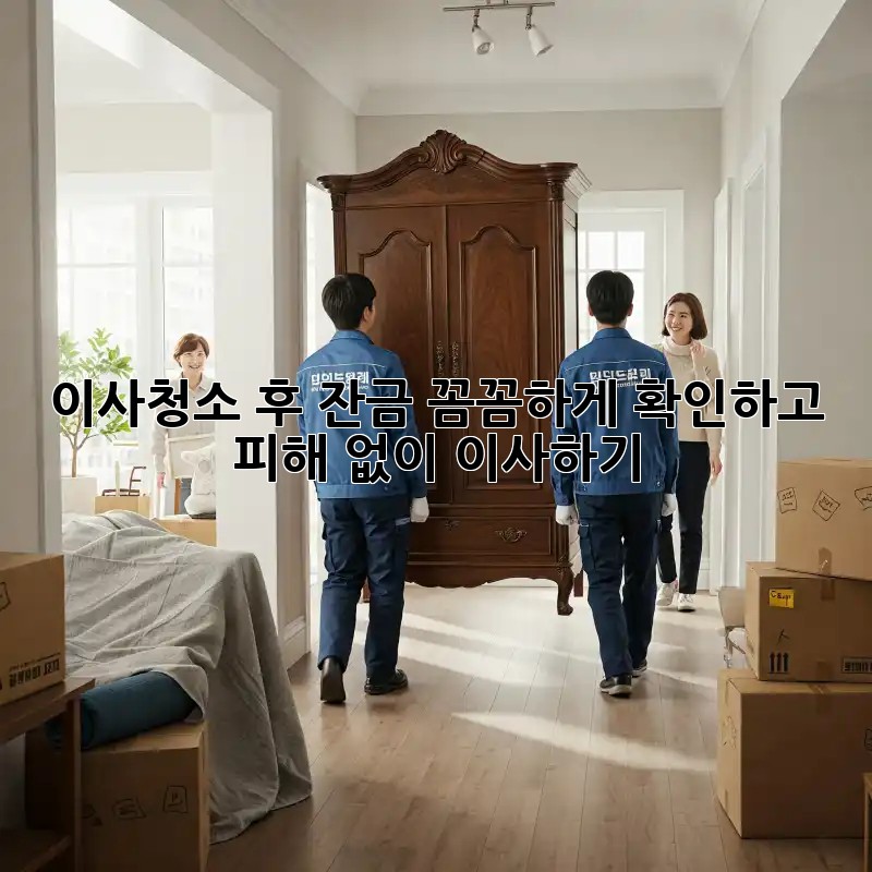 이사청소 후 잔금, 꼼꼼하게 확인하고 피해 없이 이사하기!