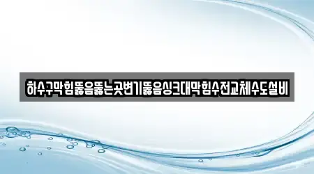 하수구막힘뚫음뚫는곳변기뚫음싱크대막힘수전교체수도설비