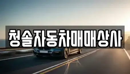 경남 창원시 의창구 반계동 중고차 전문 청솔자동차매매상사