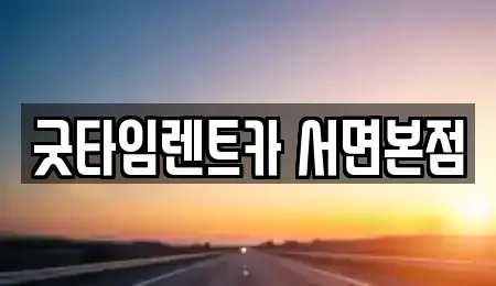 부산광역시 남구 문현동 렌트카 전문 굿타임렌트카 서면본점